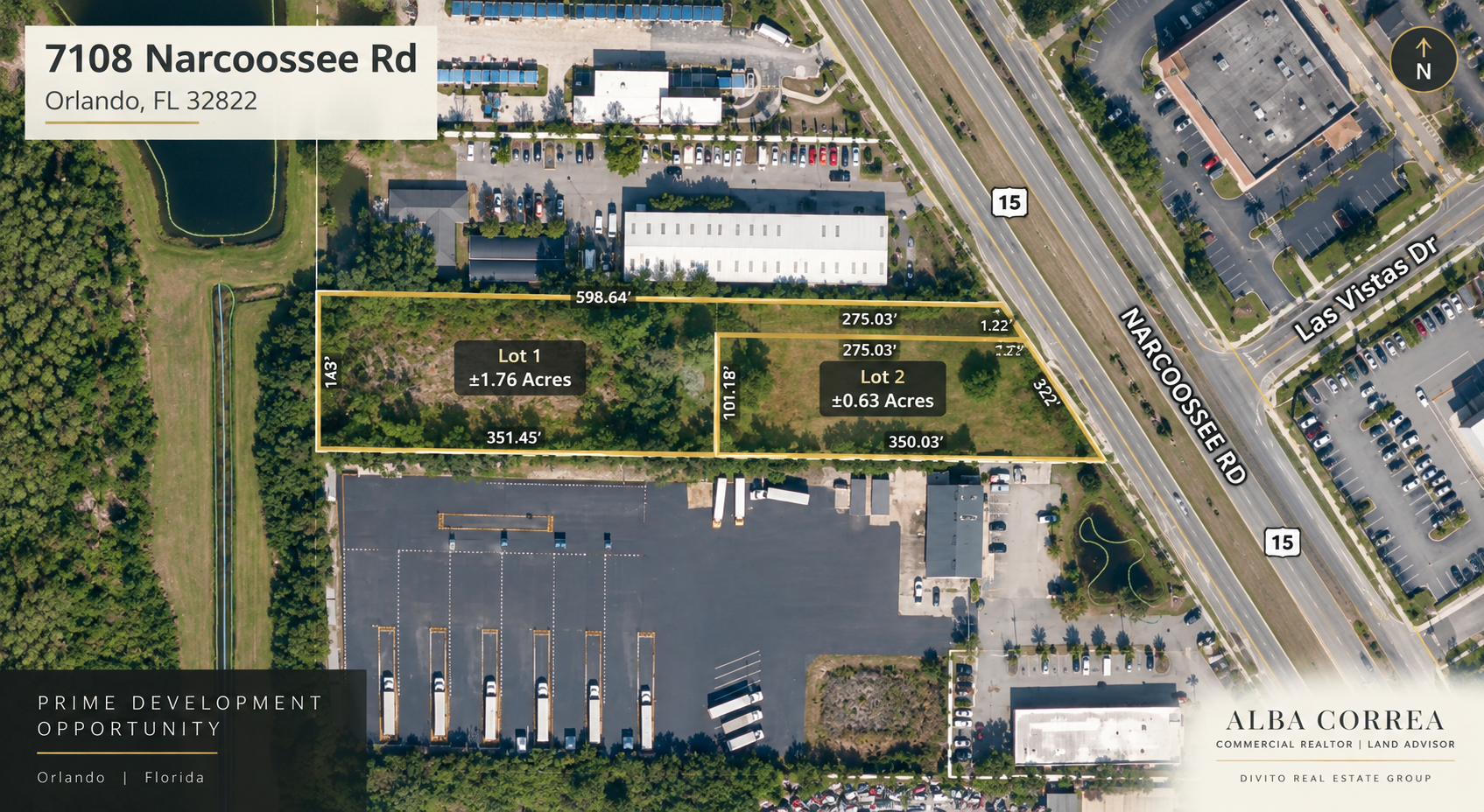 Aerial view of 7108 Narcoossee Rd, Orlando, FL 32822