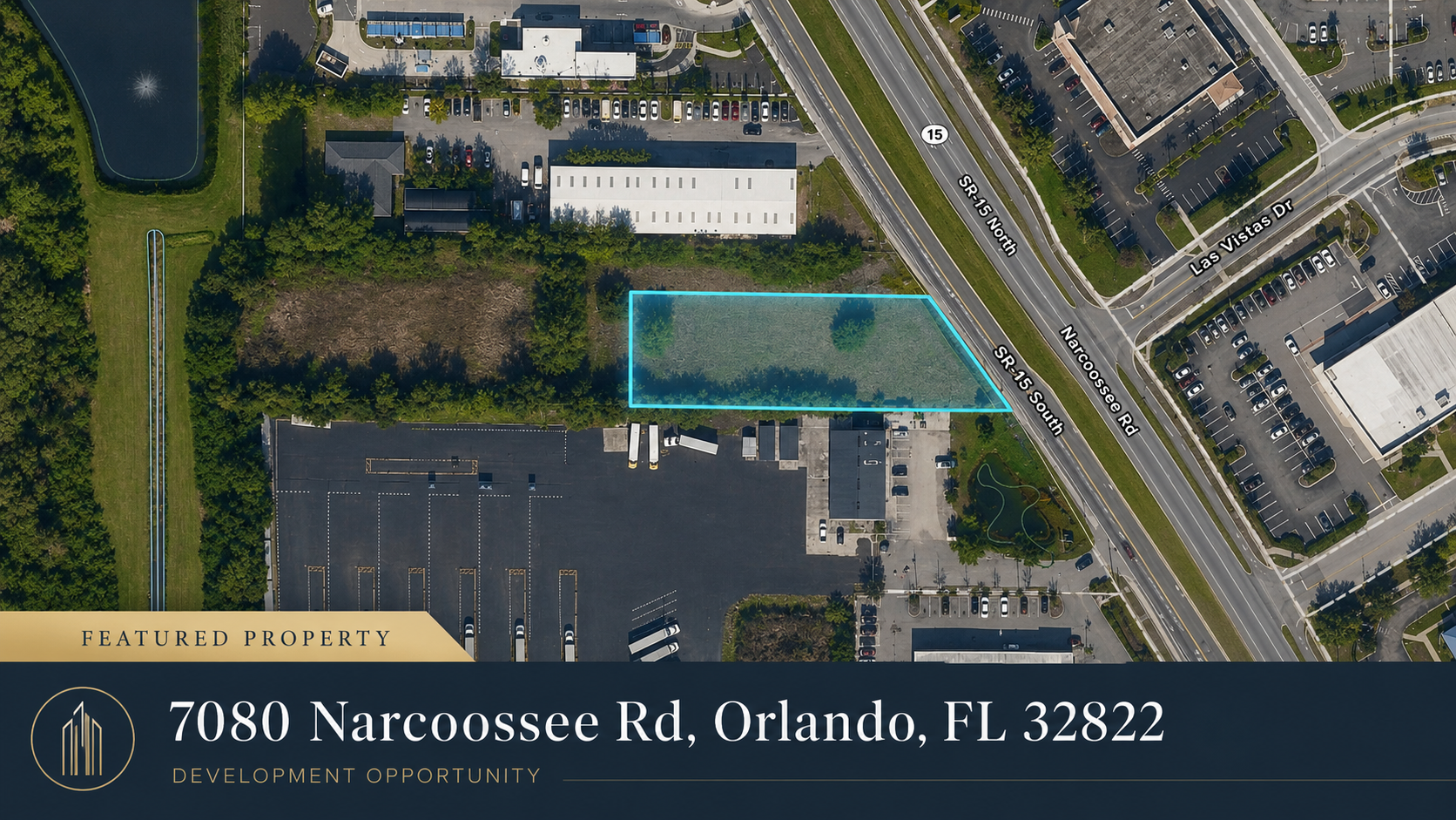 Aerial view of 7080 Narcoossee Rd, Orlando, FL 32822