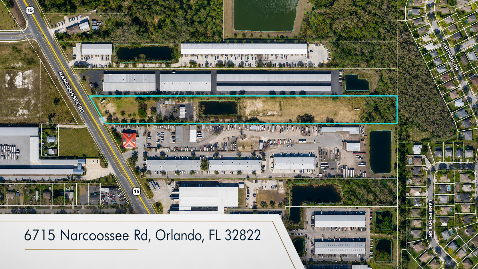 Aerial view of 6715 Narcoossee Rd, Orlando, FL 32822