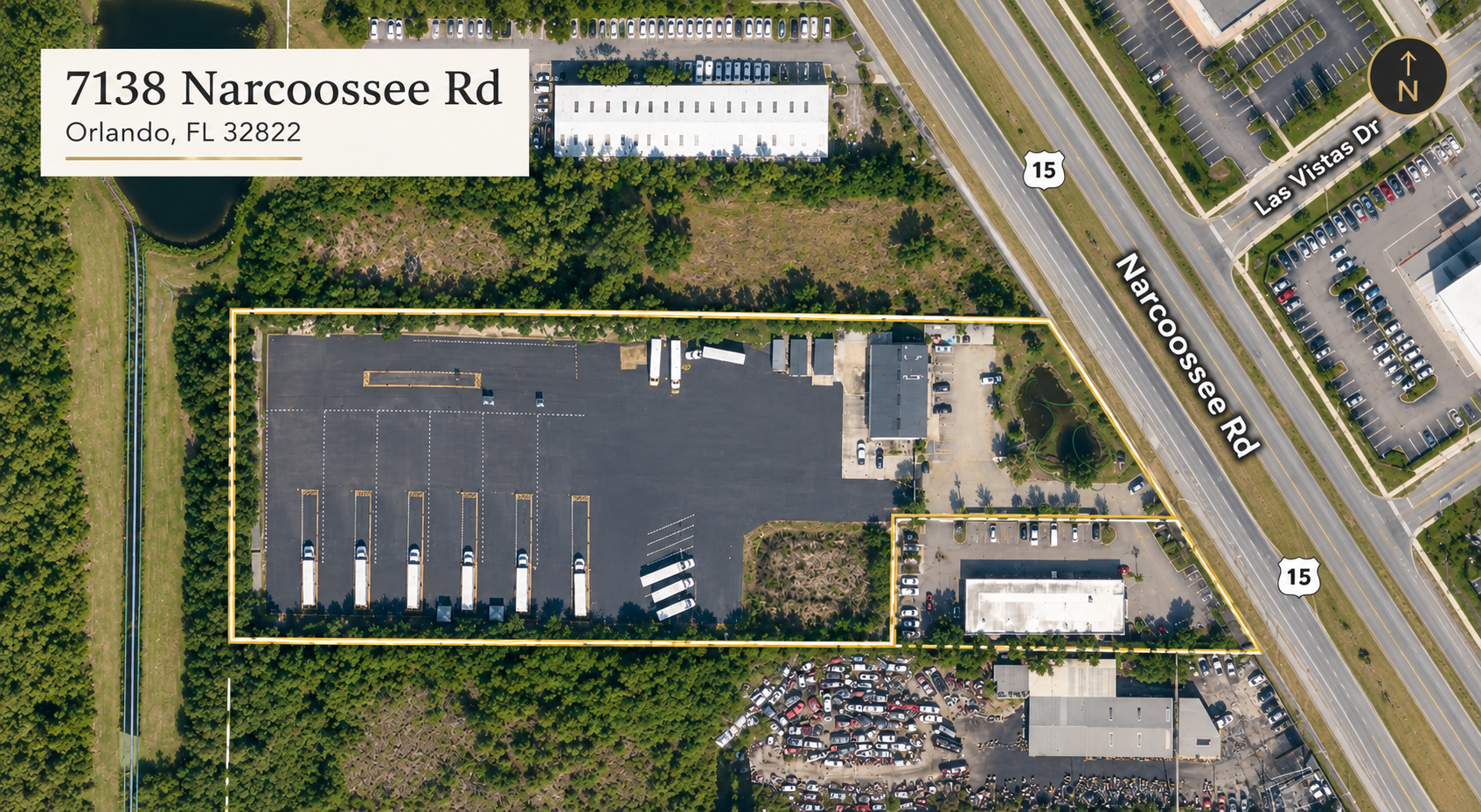 Aerial view of 7138 Narcoossee Rd, Orlando, FL 32822